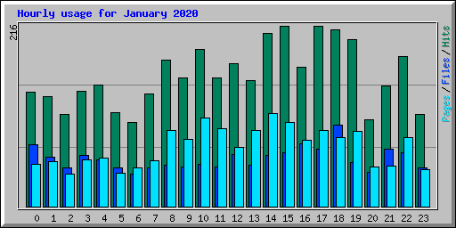 Hourly usage for January 2020