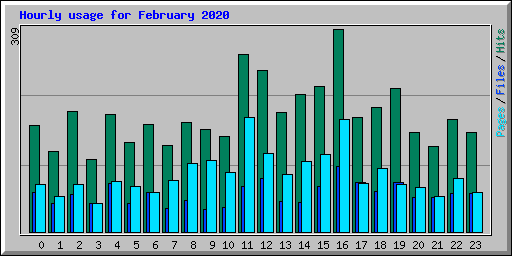 Hourly usage for February 2020
